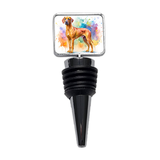 Rhodesian Ridgeback Dog Watercolor Style Wine Bottle Stopper