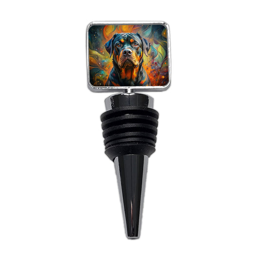 Rottweiler Dog Abstract Art Wine Bottle Stopper
