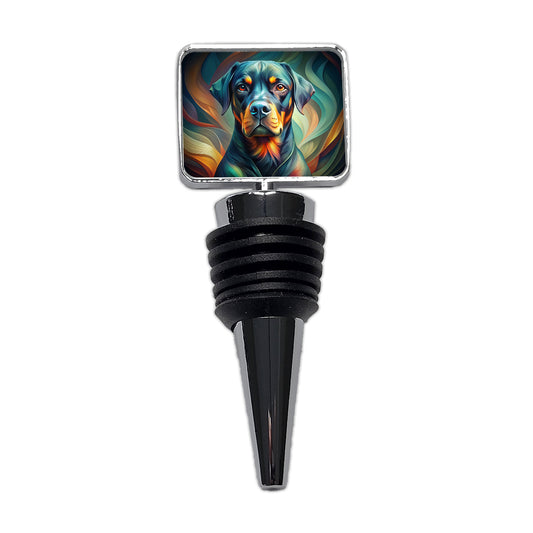 Rottweiler Dog Abstract Stylized Art Wine Bottle Stopper