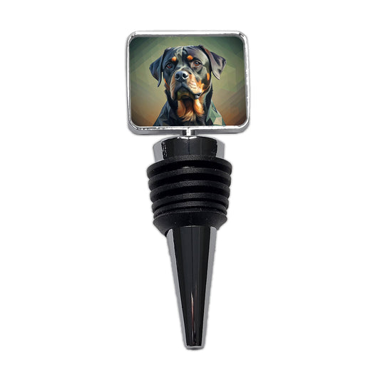 Rottweiler Dog Contemporary Art Wine Bottle Stopper