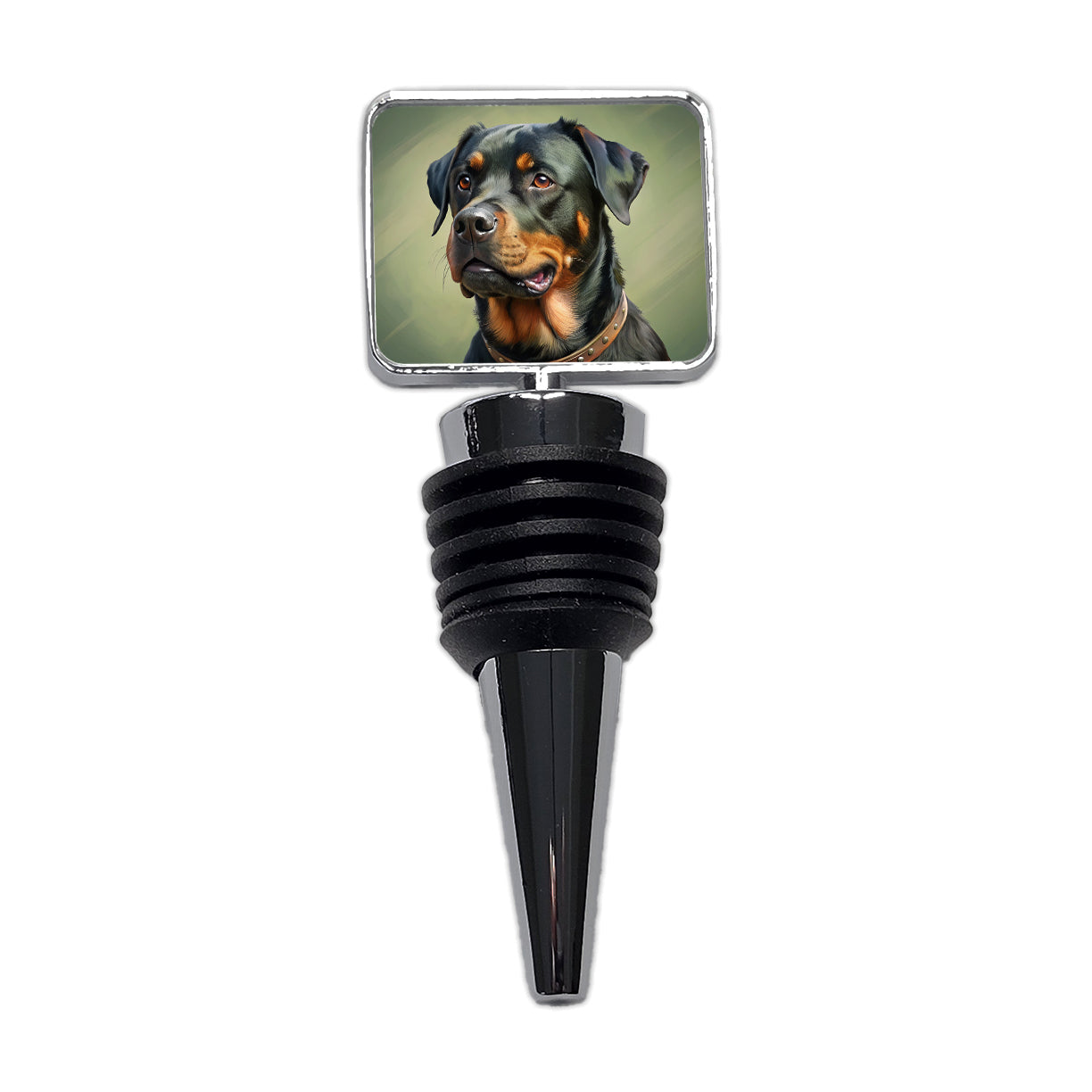 Rottweiler Dog Illustration Wine Bottle Stopper