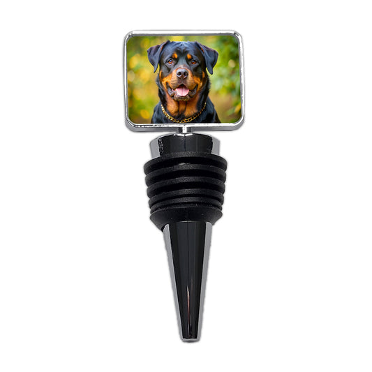Rottweiler Dog Photo Wine Bottle Stopper