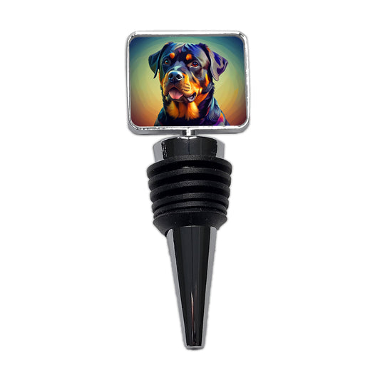 Rottweiler Dog Pop Art Wine Bottle Stopper