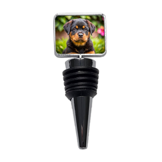 Rottweiler Dog Puppy Photo Wine Bottle Stopper