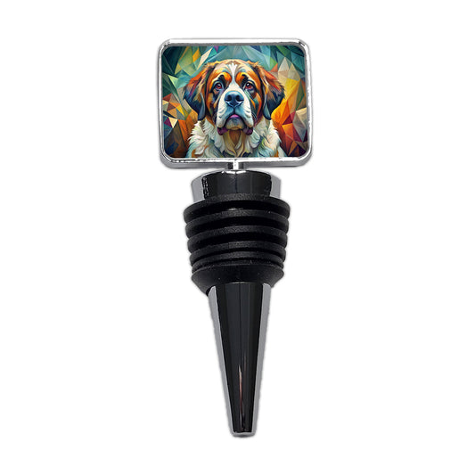 Saint Bernard Dog Abstract Stylized Art Wine Bottle Stopper