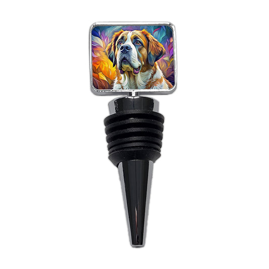 Saint Bernard Dog Pop Art Wine Bottle Stopper