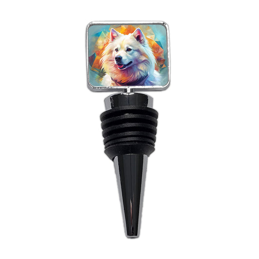 Samoyed Dog Contemporary Art Wine Bottle Stopper