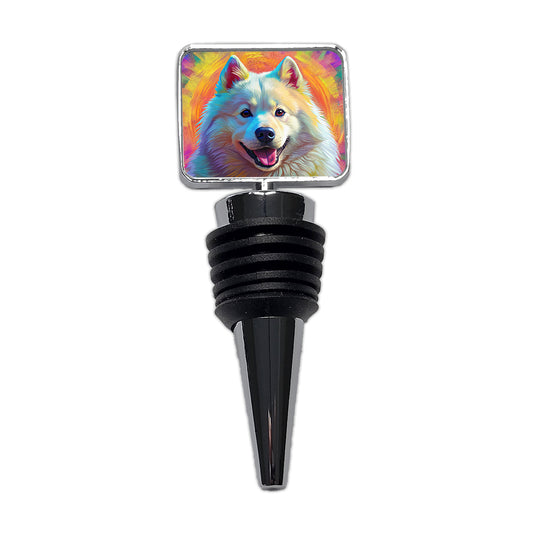Samoyed Dog Pop Art Wine Bottle Stopper