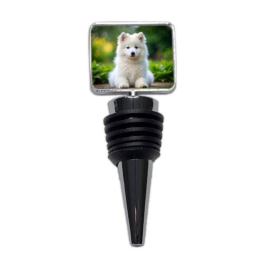 Samoyed Dog Puppy Photo Wine Bottle Stopper