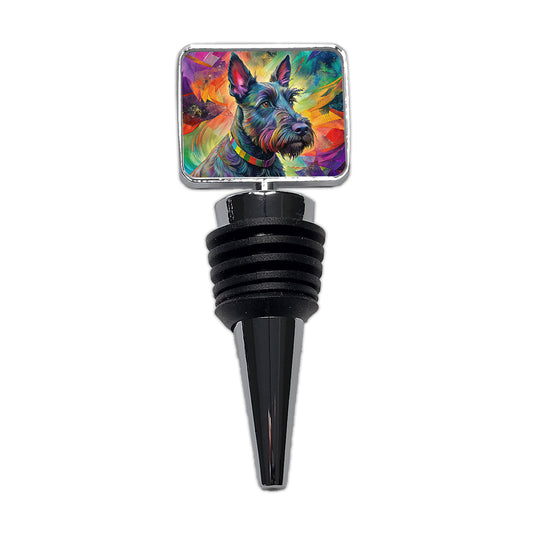Scottish Terrier Dog Abstract Art Wine Bottle Stopper