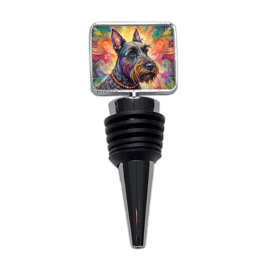 Scottish Terrier Dog Bohemian Art Wine Bottle Stopper