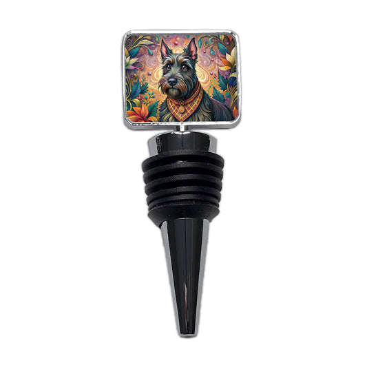 Scottish Terrier Dog French Bohemian Art Wine Bottle Stopper