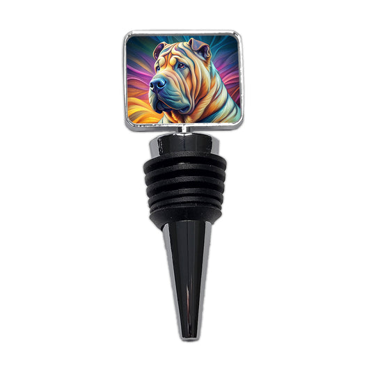Shar Pei Dog Pop Art Wine Bottle Stopper