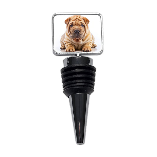 Shar Pei Dog Puppy Photo Wine Bottle Stopper