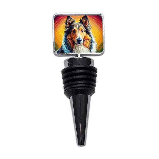 Shetland Sheepdog Sheltie Dog Pop Art Wine Bottle Stopper