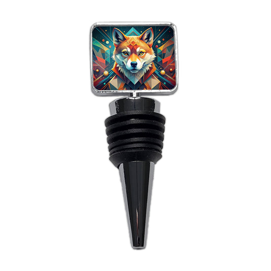 Shiba Inu Dog Abstract Stylized Art Wine Bottle Stopper