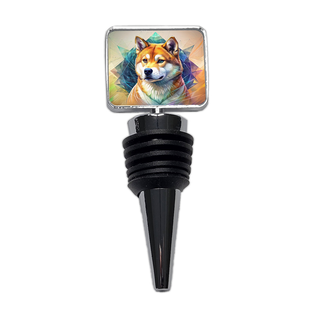 Shiba Inu Dog Contemporary Art Wine Bottle Stopper