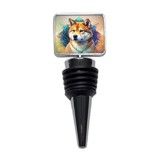 Shiba Inu Dog Contemporary Art Wine Bottle Stopper