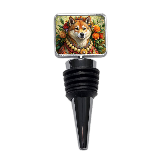 Shiba Inu Dog French Bohemian Art Wine Bottle Stopper