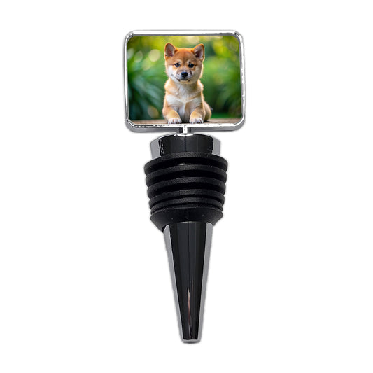 Shiba Inu Dog Puppy Photo Wine Bottle Stopper