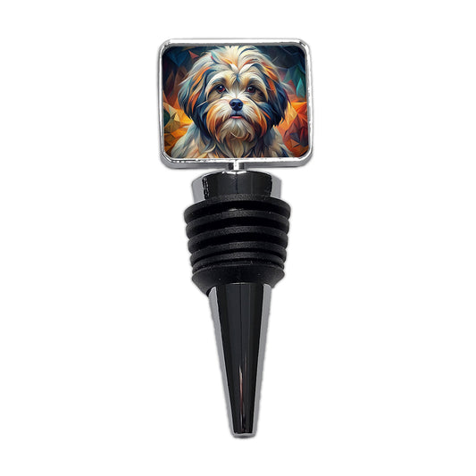 Shih Tzu Dog Abstract Art Wine Bottle Stopper