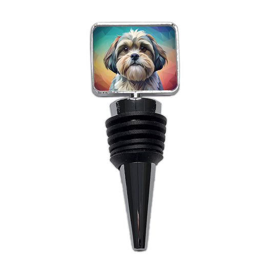 Shih Tzu Dog Contemporary Art Wine Bottle Stopper