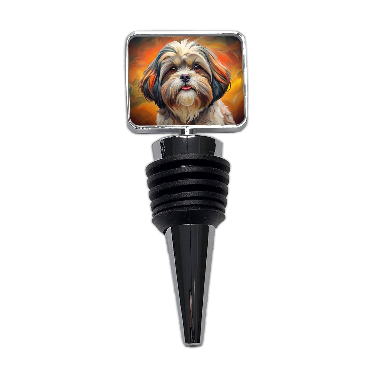 Shih Tzu Dog Expressionism Art Wine Bottle Stopper
