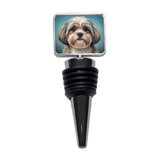 Shih Tzu Dog Illustration Wine Bottle Stopper