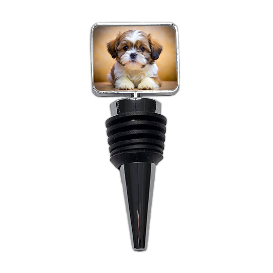 Shih Tzu Dog Puppy Photo Wine Bottle Stopper