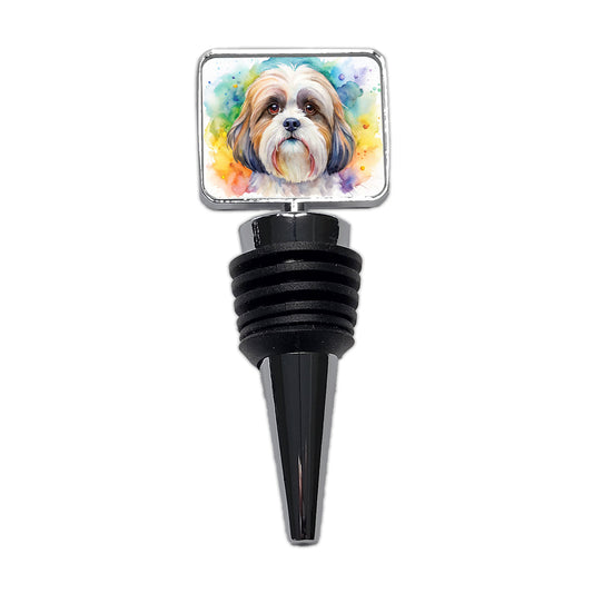 Shih Tzu Dog Watercolor Style Wine Bottle Stopper