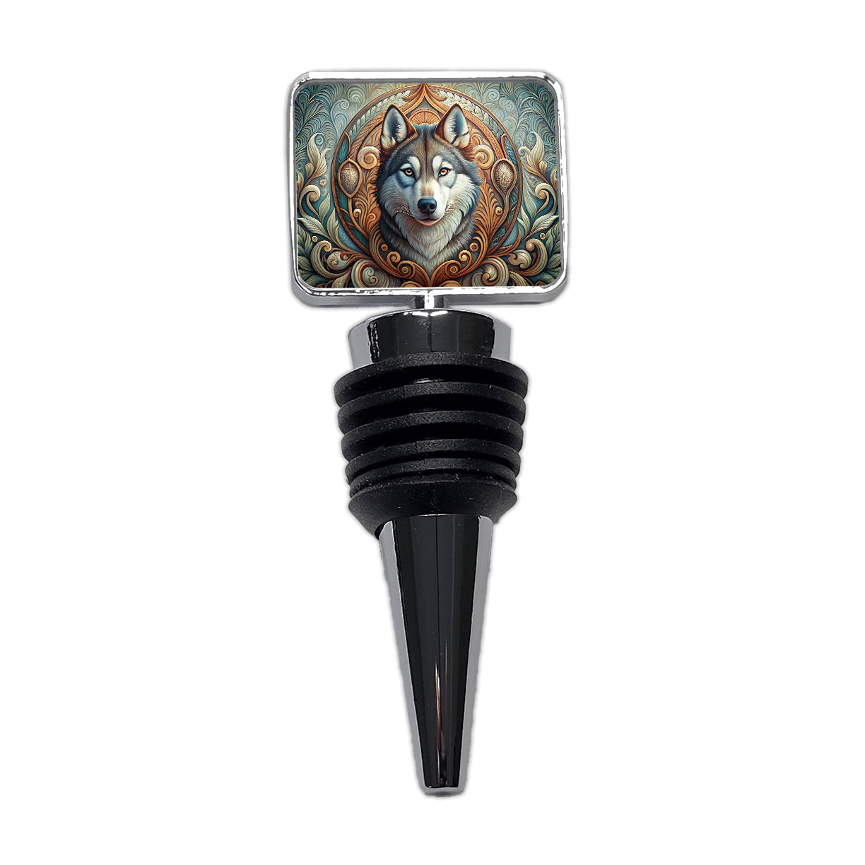 Siberian Husky Dog Art Nouveau Wine Bottle Stopper