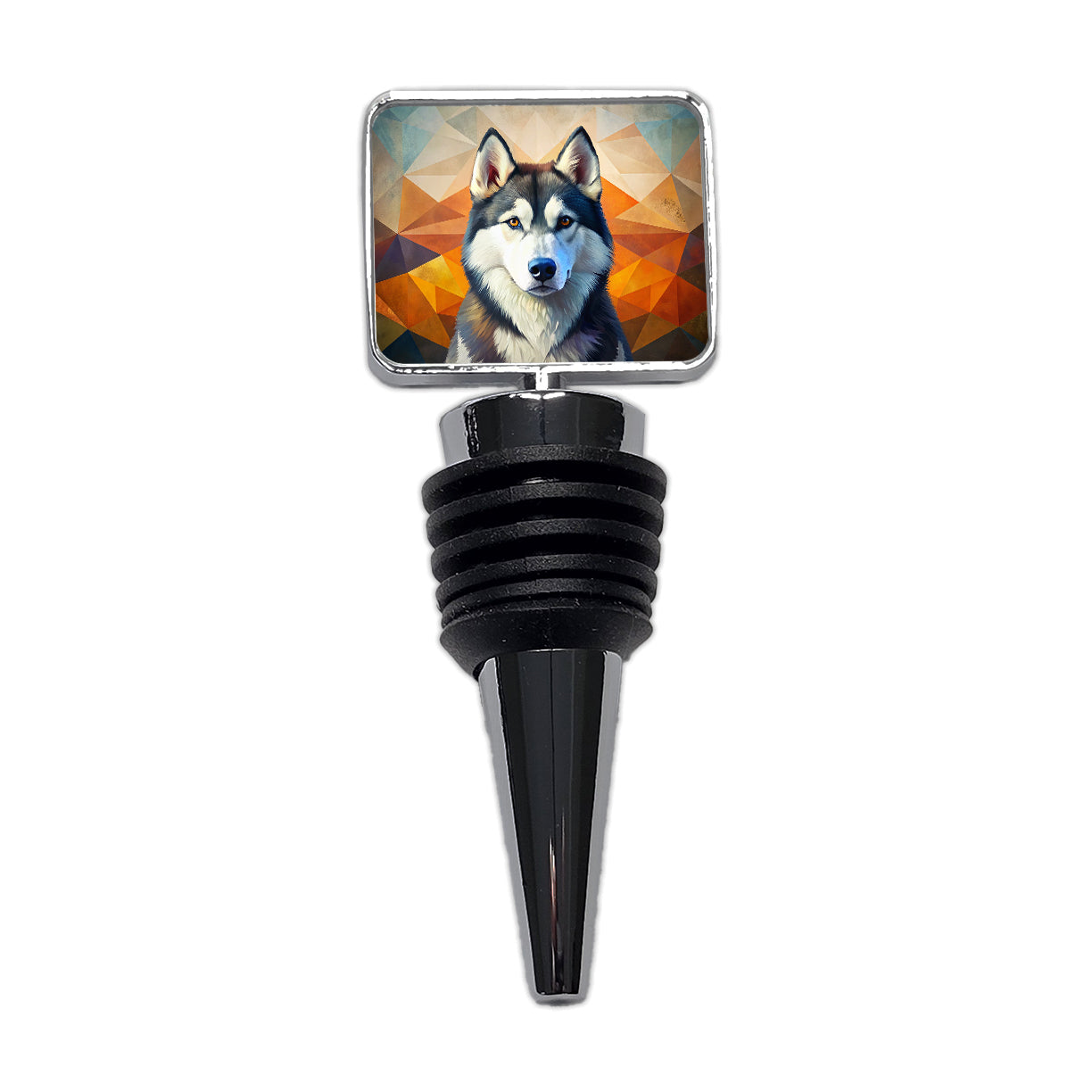 Siberian Husky Dog Contemporary Art Wine Bottle Stopper