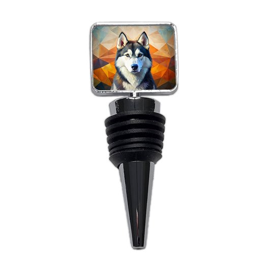 Siberian Husky Dog Contemporary Art Wine Bottle Stopper