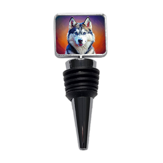 Siberian Husky Dog Pop Art Wine Bottle Stopper
