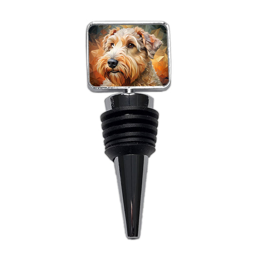 Soft Coated Wheaten Terrier Dog Abstract Stylized Art Wine Bottle Stopper
