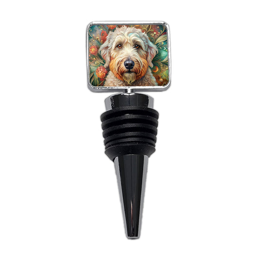 Soft Coated Wheaten Terrier Dog Bohemian Art Wine Bottle Stopper