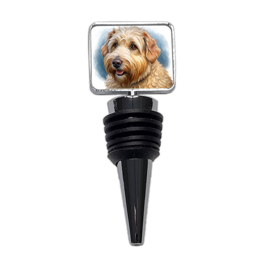 Soft Coated Wheaten Terrier Dog Illustration Wine Bottle Stopper