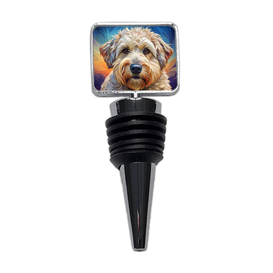 Soft Coated Wheaten Terrier Dog Pop Art Wine Bottle Stopper
