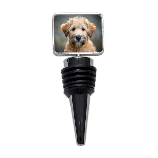 Soft Coated Wheaten Terrier Dog Puppy Photo Wine Bottle Stopper