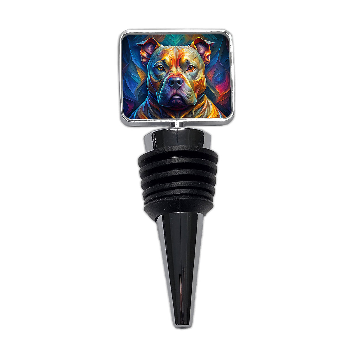 Staffordshire Bull Terrier Staffy Dog Abstract Stylized Art Wine Bottle Stopper