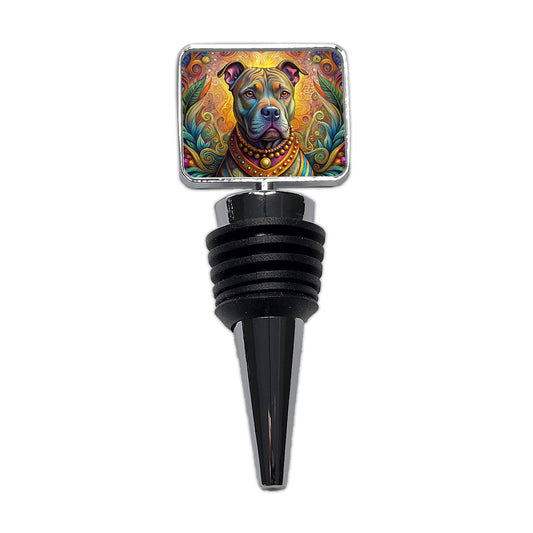 Staffordshire Bull Terrier Staffy Dog Bohemian Art Wine Bottle Stopper