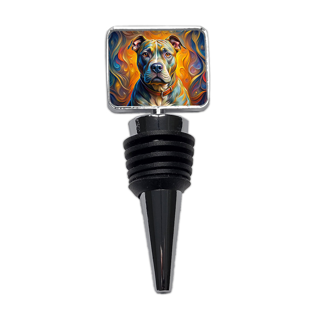 Staffordshire Bull Terrier Staffy Dog Expressionism Art Wine Bottle Stopper