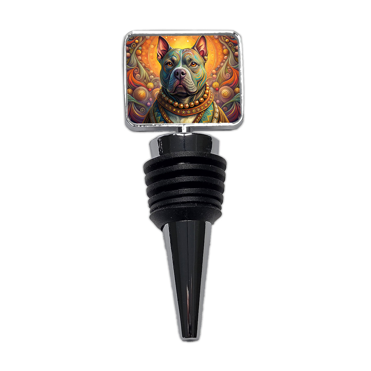 Staffordshire Bull Terrier Staffy Dog French Bohemian Art Wine Bottle Stopper