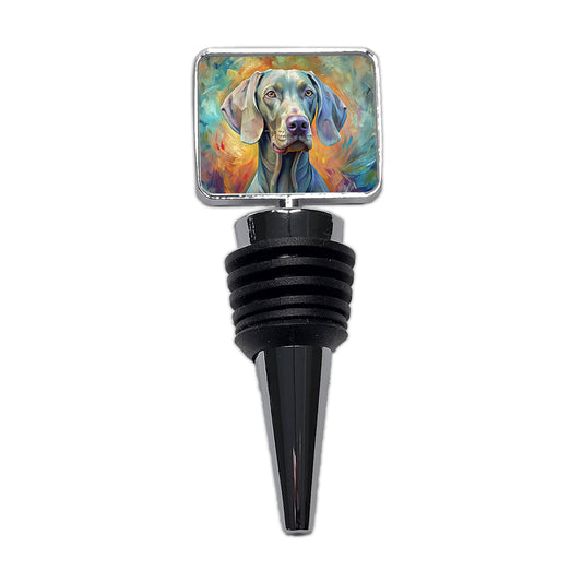 Weimaraner Dog Expressionism Art Wine Bottle Stopper