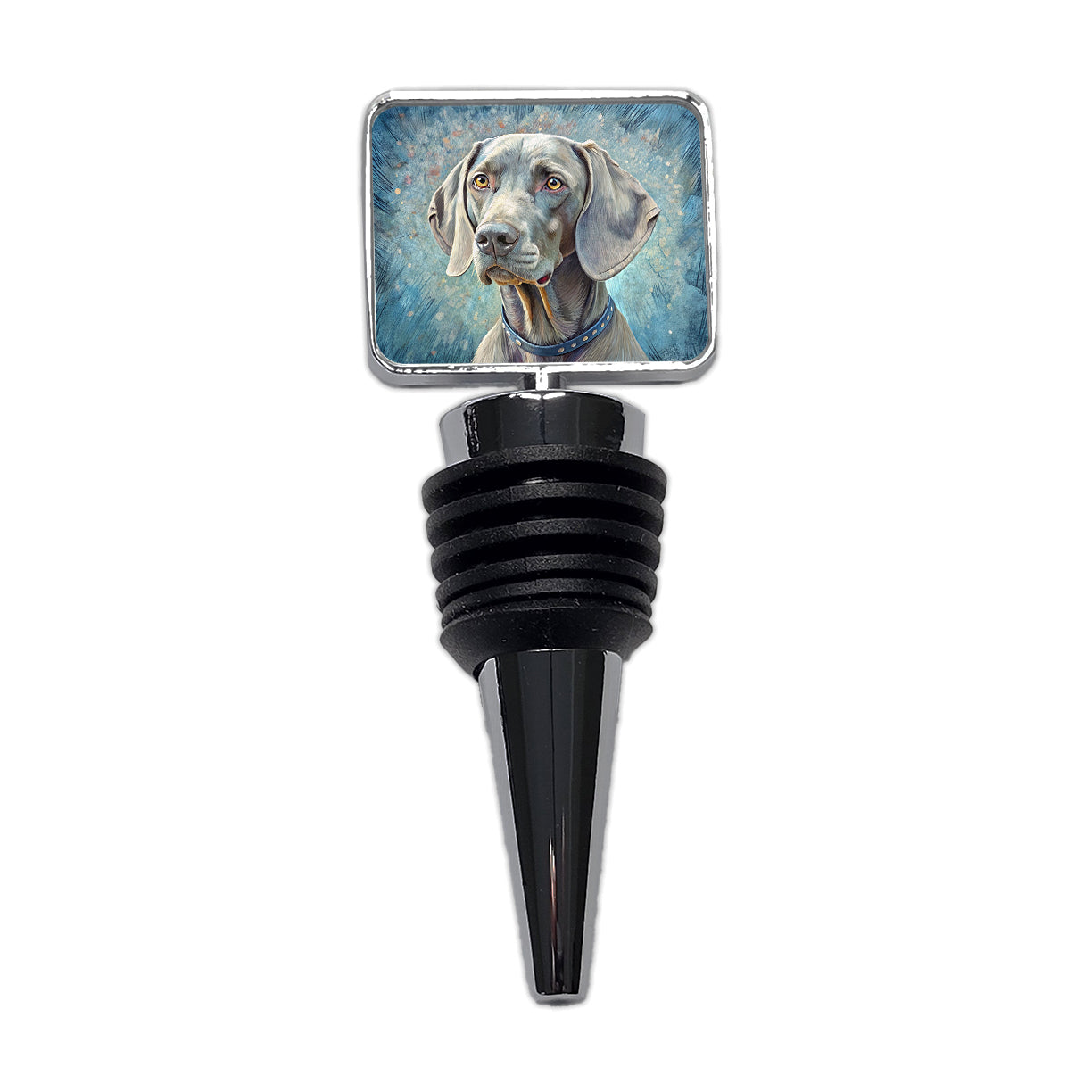 Weimaraner Dog Illustration Wine Bottle Stopper