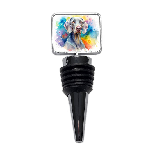 Weimaraner Dog Watercolor Style Wine Bottle Stopper