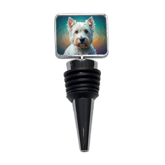 West Highland White Terrier Westie Abstract Stylized Art Wine Bottle Stopper