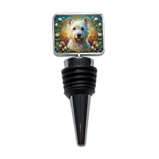 West Highland White Terrier Westie Dog Art Nouveau Wine Bottle Stopper