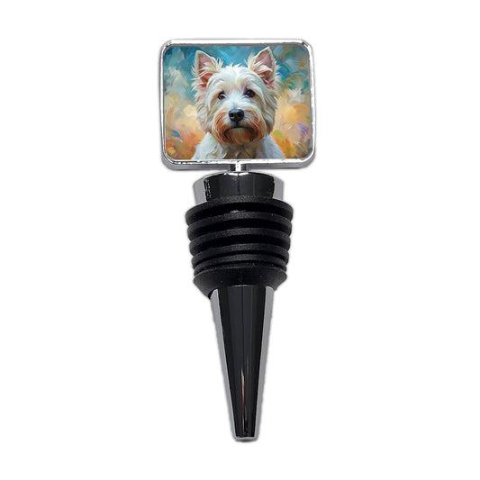 West Highland White Terrier Westie Dog Expressionism Art Wine Bottle Stopper