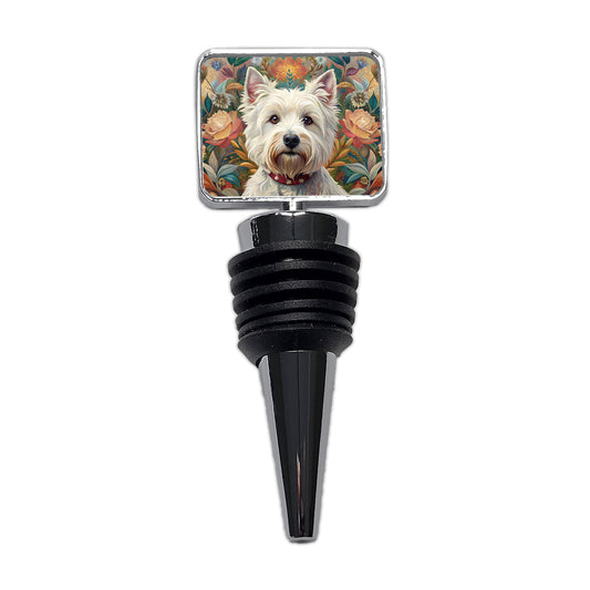 West Highland White Terrier Westie Dog French Bohemian Art Wine Bottle Stopper